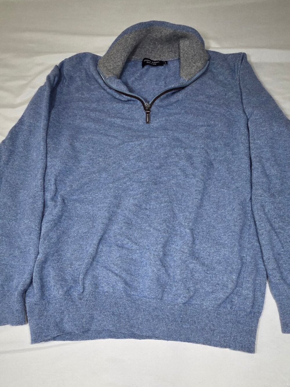 Filippo Riberti Merino Cashmere Blend Quarter-Zip Mock Neck Sweater L Italy
